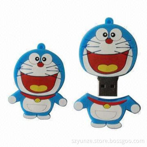 PVC Cat USB Flash Drives, Full Capacity and a Grade, OEM and ODM Orders Accepted